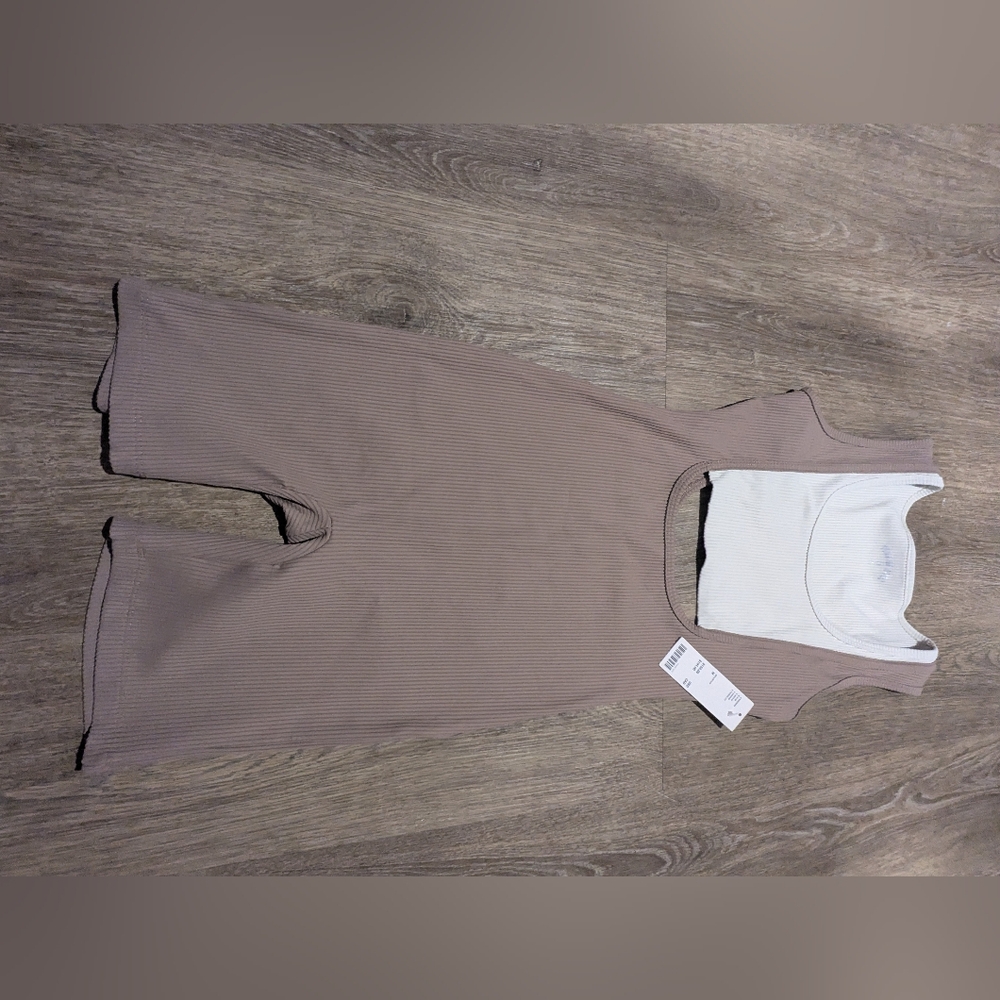 Year Of Ours Taupe Ribbed Sleeveless Jumpsuit